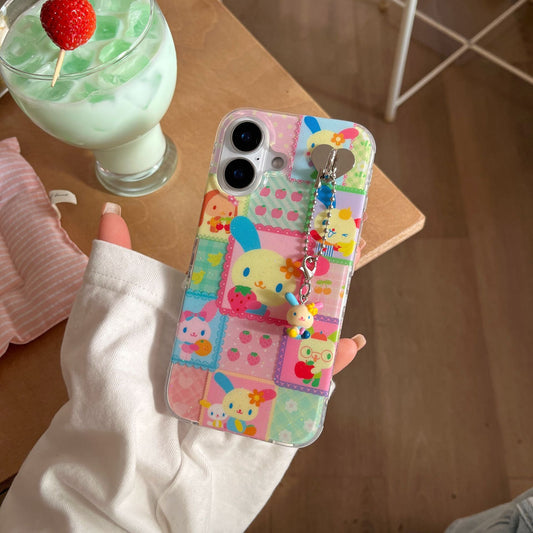 Cute Shining Rainbow Rabbit 16Promax Phone Case for 15pro Protective Case 14promax new pendant